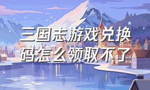 三国志游戏兑换码怎么领取不了