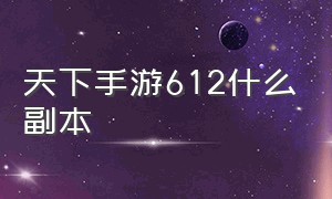 天下手游612什么副本