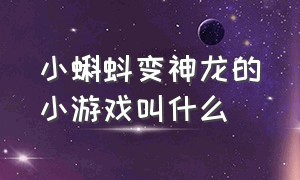 小蝌蚪变神龙的小游戏叫什么