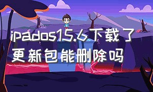 ipados15.6下载了更新包能删除吗