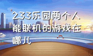 233乐园两个人能联机的游戏在哪儿