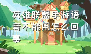 英雄联盟手游语音不能用怎么回事