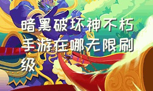 暗黑破坏神不朽手游在哪无限刷级