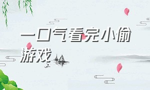 一口气看完小偷游戏