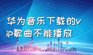 华为音乐下载的vip歌曲不能播放