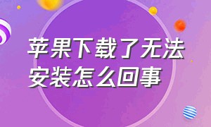 苹果下载了无法安装怎么回事