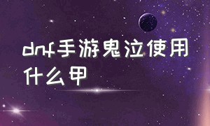 dnf手游鬼泣使用什么甲