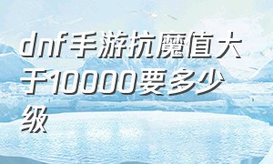 dnf手游抗魔值大于10000要多少级