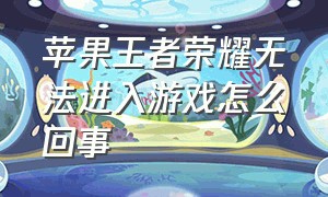 苹果王者荣耀无法进入游戏怎么回事