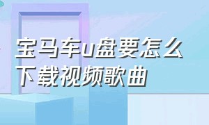 宝马车u盘要怎么下载视频歌曲