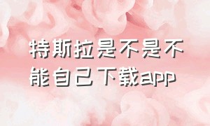 特斯拉是不是不能自己下载app