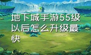 地下城手游55级以后怎么升级最快