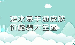 逆水寒手游皮肤价格表大全图