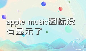 apple music图标没有显示了