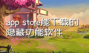 app store能下载的隐藏功能软件