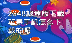 2048极速版下载苹果手机怎么下载的呢