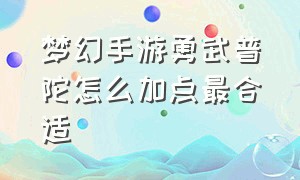 梦幻手游勇武普陀怎么加点最合适