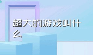 超大的游戏叫什么