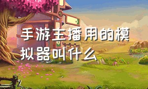 手游主播用的模拟器叫什么