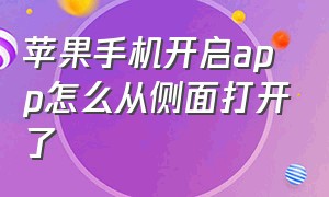 苹果手机开启app怎么从侧面打开了