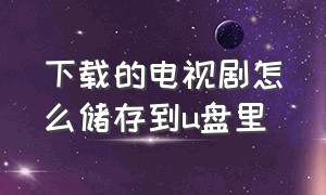 下载的电视剧怎么储存到u盘里