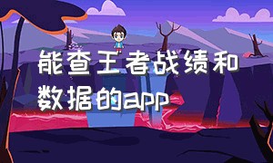 能查王者战绩和数据的app