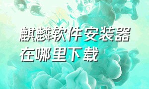 麒麟软件安装器在哪里下载