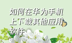 如何在华为手机上下载其他应用软件