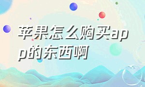 苹果怎么购买app的东西啊