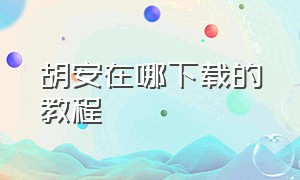 胡安在哪下载的教程