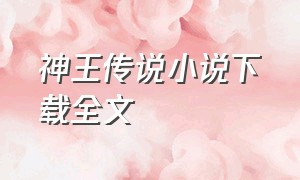 神王传说小说下载全文