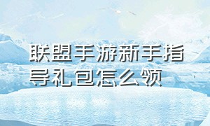 联盟手游新手指导礼包怎么领