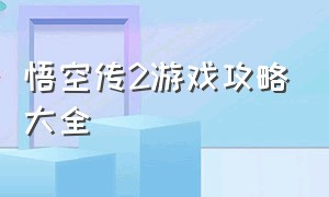 悟空传2游戏攻略大全