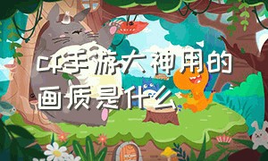 cf手游大神用的画质是什么