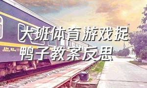 大班体育游戏捉鸭子教案反思