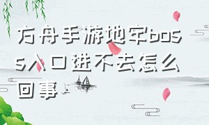 方舟手游地牢boss入口进不去怎么回事