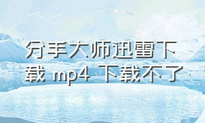 分手大师迅雷下载 mp4 下载不了