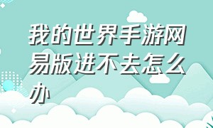 我的世界手游网易版进不去怎么办