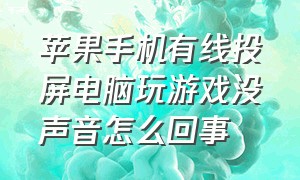 苹果手机有线投屏电脑玩游戏没声音怎么回事