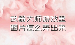 武器大师游戏里图片怎么弄出来