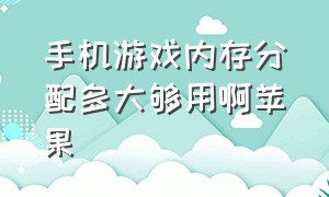 手机游戏内存分配多大够用啊苹果