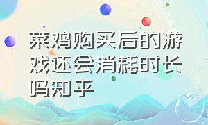 菜鸡购买后的游戏还会消耗时长吗知乎