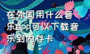 在外国用什么音乐app可以下载音乐到内存卡