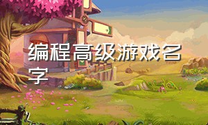 编程高级游戏名字