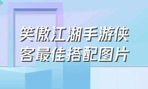 笑傲江湖手游侠客最佳搭配图片