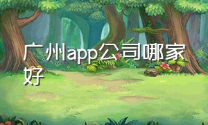 广州app公司哪家好