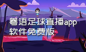 粤语足球直播app软件免费版