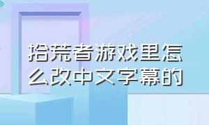 拾荒者游戏里怎么改中文字幕的