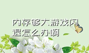 内存够大游戏闪退怎么办啊