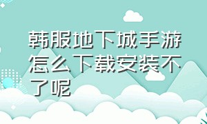 韩服地下城手游怎么下载安装不了呢